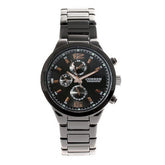 Black Stainless Steel Waterproof Chronograph (Black 4.2cm Dial)